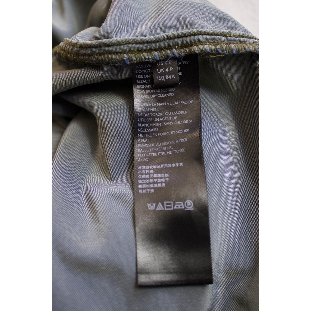 Anthropologie Maeve Green Karina Crushed Velvet Button Down Shirt Moss Petite 0P - Picture 6 of 10